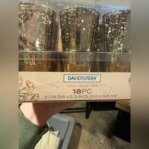 DAVID TUTERA WEDDING DECOR GOLD VOTIVES 18 PC NEW UNOPENED